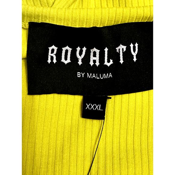Royalty By Maluma Bodysuit Ribbed Texture Long Sleeves Yellow Women's XXXL NWT - Picture 9 of 10